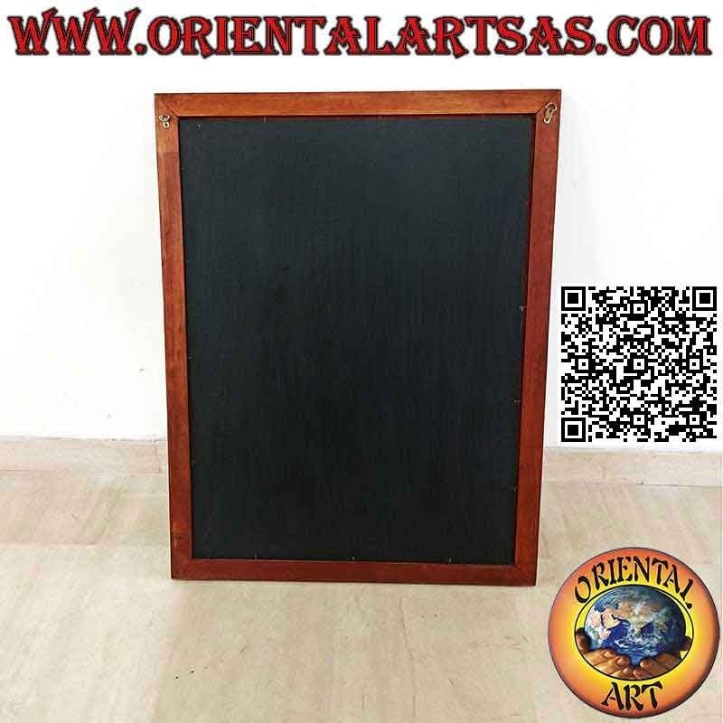 Cuadro pintado a mano sobre madera estilo Sahara, "mujer campesina con niño"