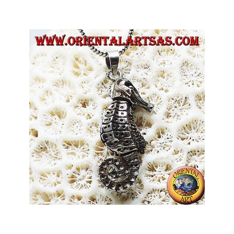 Colgante de plata Hippocampus Hippocampus en movimiento