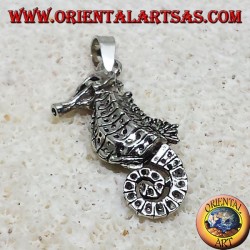 silver pendant Seahorse Hippocampus moving