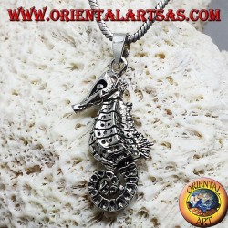 ciondolo in argento Hippocampus in movimento