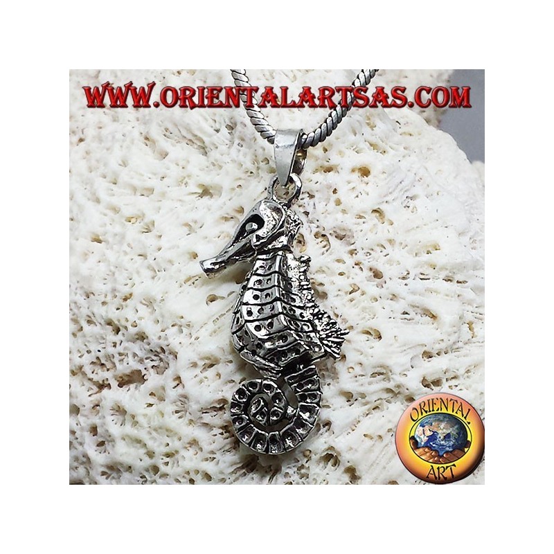 Pendentif en argent Hippocampe hippocampe en mouvement