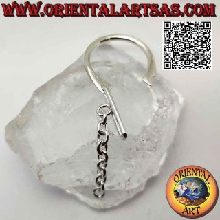 925 ‰ Silber Schlüsselanhänger glatter Ring mit Kette (mit jedem Anhänger kombinierbar)