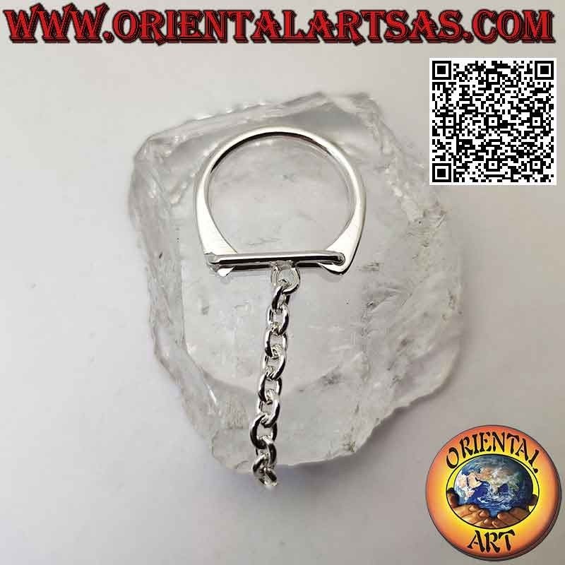 Llavero de plata 925‰ anilla lisa con cadena (combinable con cualquier colgante)