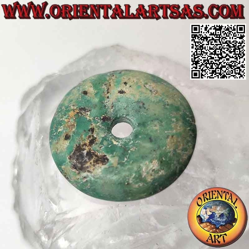 Colgante de donut/disco tibetano antiguo de 35 mm. Ø (cable incluido)