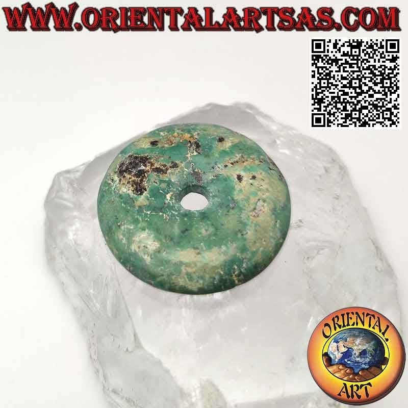 Colgante de donut/disco tibetano antiguo de 35 mm. Ø (cable incluido)
