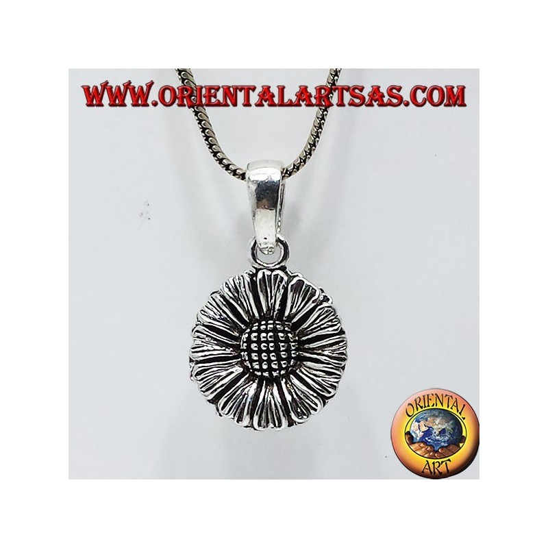 colgante de girasol en plata