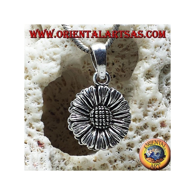 colgante de girasol en plata