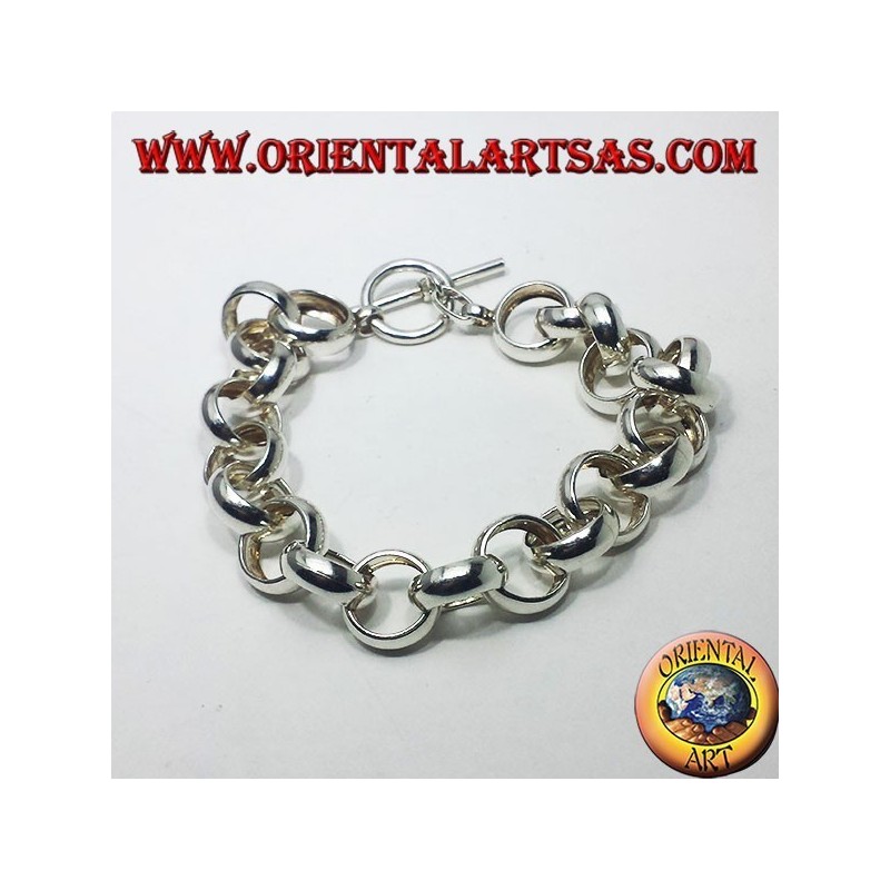 Pulsera de plata con anillos