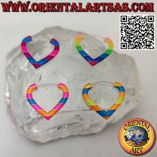 Orecchini a cuore multicolor in silicone anallergico