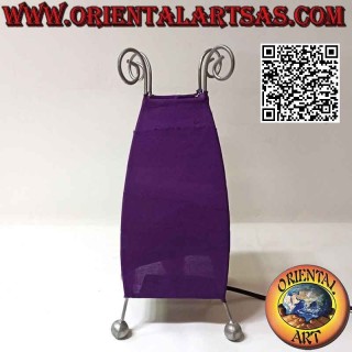Ethnic table lamp, "conical parabola" with a square base in cotton 26 cm (purple)