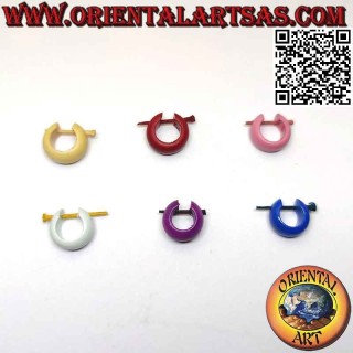 Boucles d'oreilles créoles classiques en bois 14 mm, colorées