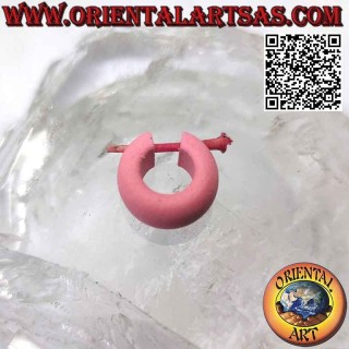 Pendientes de aro de madera clásicos de 14 mm de grosor, rosa.