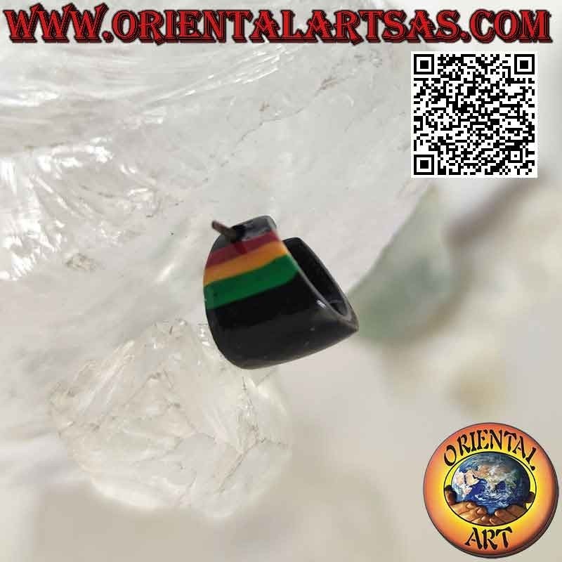 Pendientes de aro de madera en crecimiento de 14 mm, jamaica con hoja