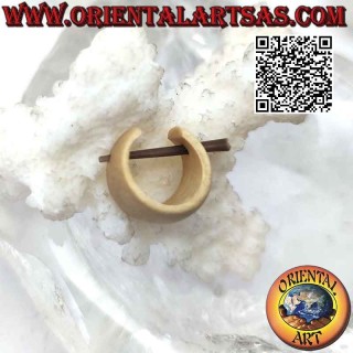 14 mm Creolen aus wachsendem Holz, glattes Beige