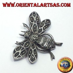 Ape , spilla in argento con marcasite