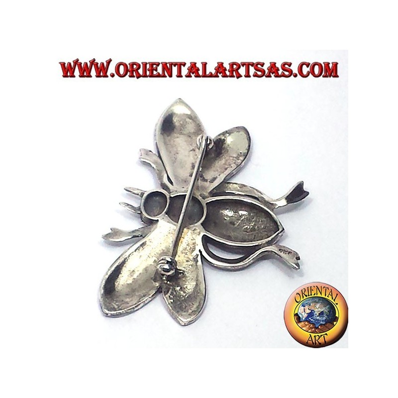 Bee, broche en argent avec marcassite