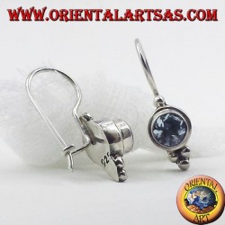 Ohrringe aus Silber mit Blautopas facettiert Runde