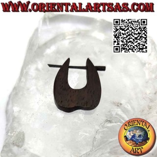 Boucles d'oreilles créoles en bois à double goutte incurvée