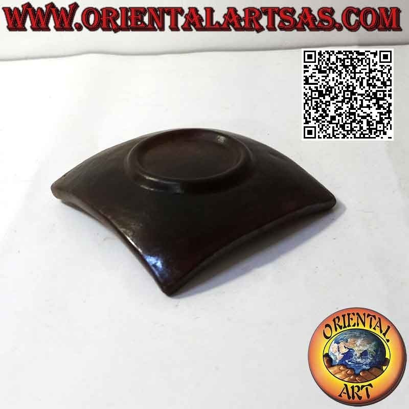 Vaciaplatos de bolsillo cuadrado terracota con amuleto chino 11 cm