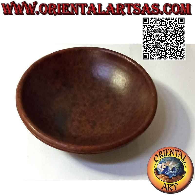 Round centerpiece or fruit plate in terracotta with 25 cm Ø striped underneath