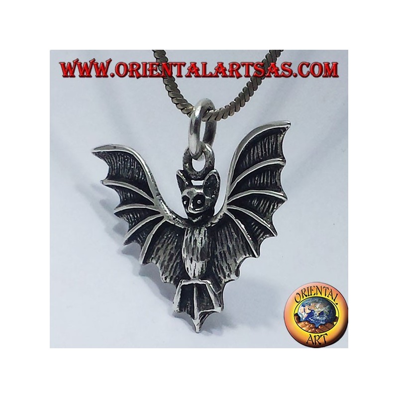 Silver pendant bat