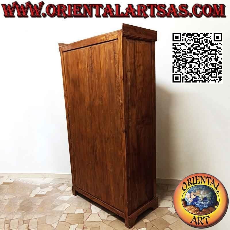 Linear checked wardrobe with 4 doors and 7 drawers (5 + 2) in teak wood