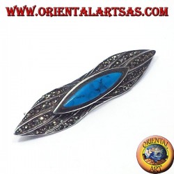 broche de plata con turquesa y marcasita