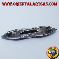 broche de plata con turquesa y marcasita