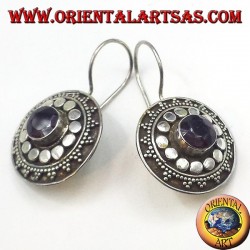 orecchini in argento con granato, scudo