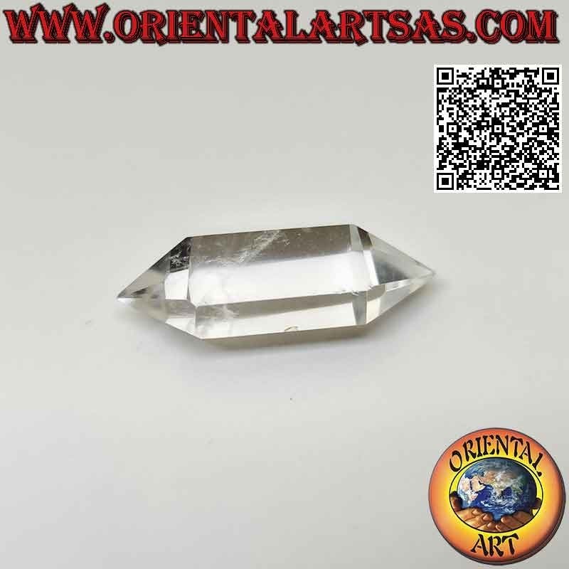 Punta de prisma hexagonal doble de cristal de roca biterminado (cuarzo hialino) (d)