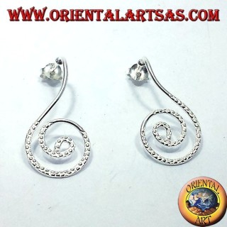 silver earrings, spiral