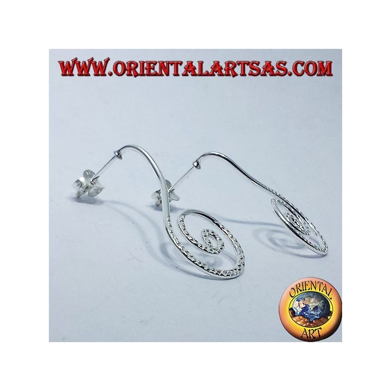Boucles d'oreilles en argent, spirale