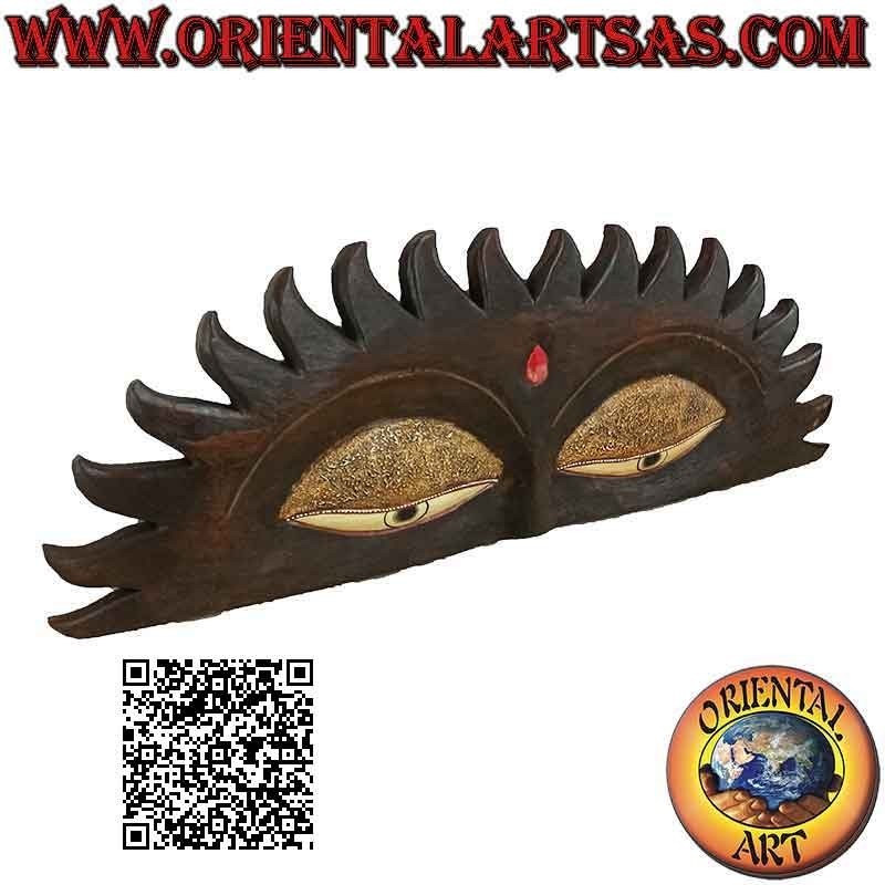 Sol de pared decorativo con tercer ojo (Boudhanath stupa ojos) en madera de balsa de 100 cm