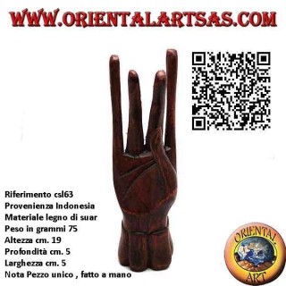 Skulpturenaussteller für Schmuck "stehende Hand" aus Suarholz 19 cm