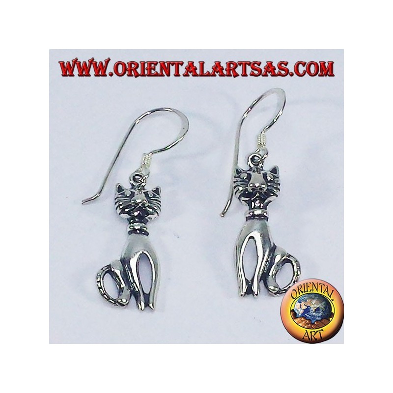 silberne Ohrringe, Katze