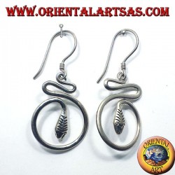 pendientes de plata, serpiente