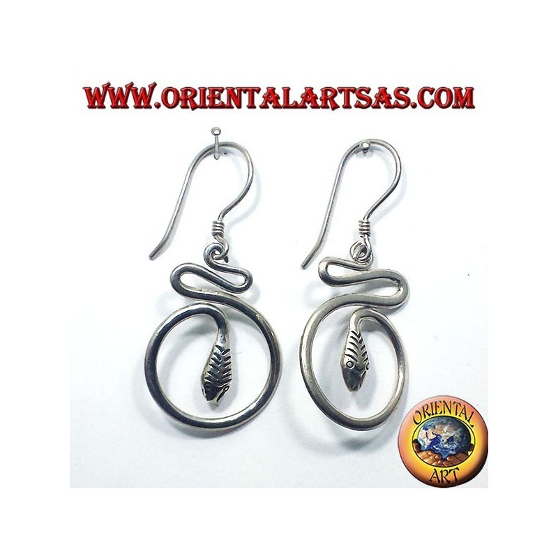 orecchini in argento, serpente