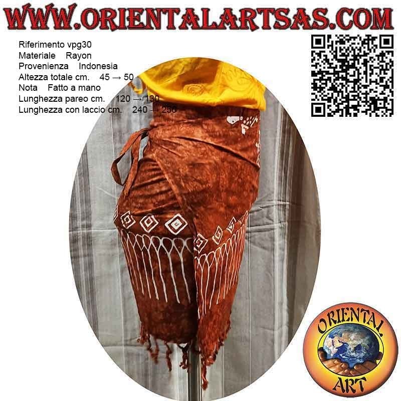 Minifalda pareo con estampado de tortugas (flecos), tipo 1