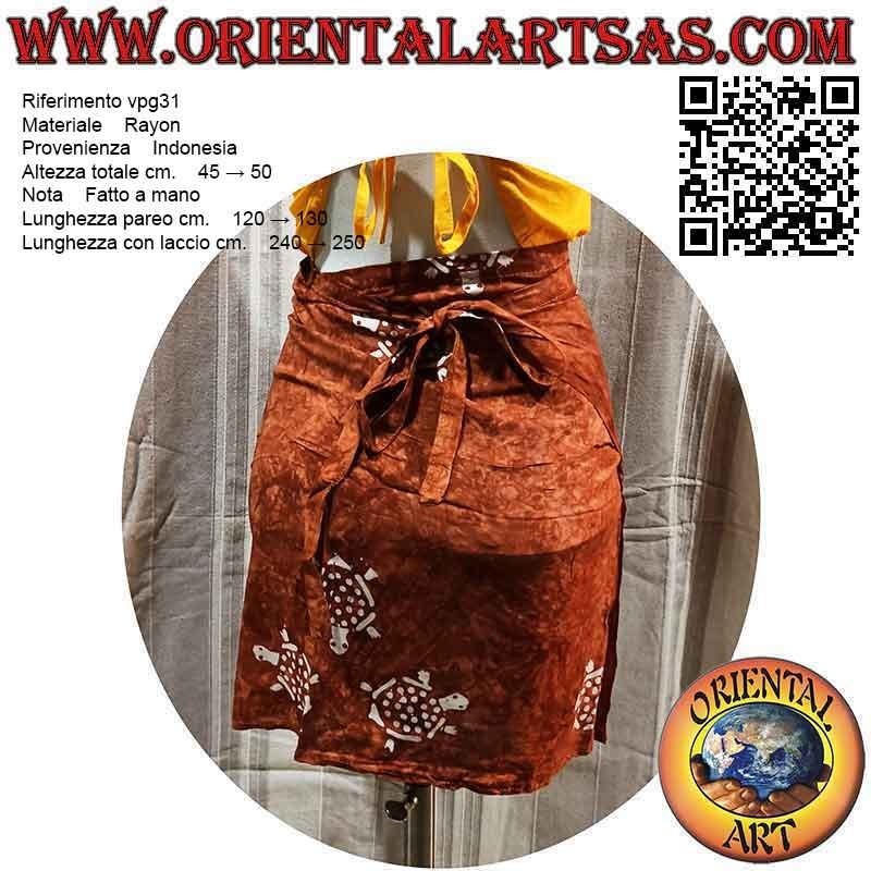 Minigonna pareo copricostume con tartarughe (semplice), tipo 1