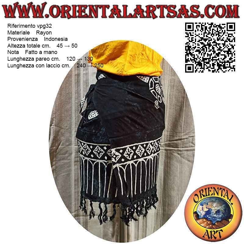 Minigonna pareo copricostume con tartarughe (frange), tipo 2