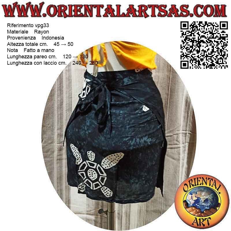 Miniskirt pareo cover-up with turtles (simple), type 2
