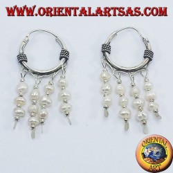 boucles d'oreilles en argent avec perles d'eau douce