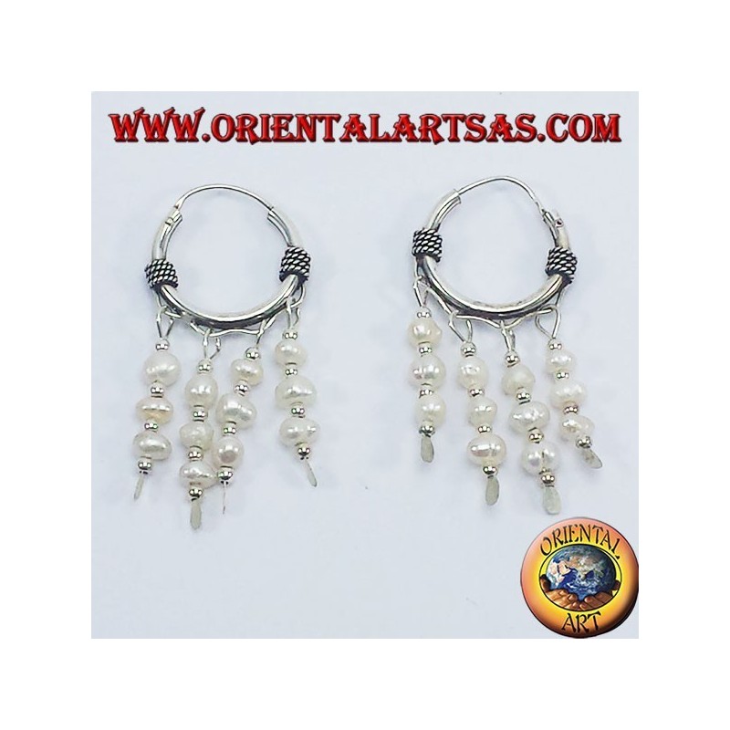 boucles d'oreilles en argent avec perles d'eau douce
