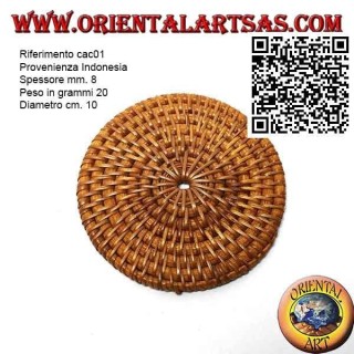 Runder Untersetzer aus gerolltem Rattan 10 cm