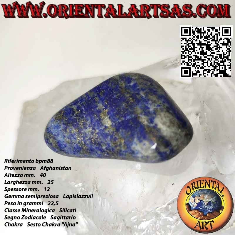 Triangular flat tumbled lapis lazuli (22.5 g)