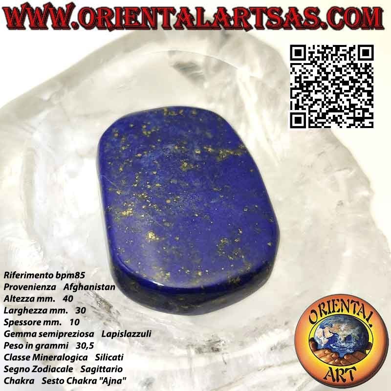 Large flat tumbled lapis lazuli (30.5 g)