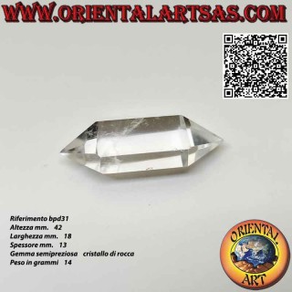 Double hexagonal prism tip of bi-terminated rock crystal (hyaline quartz) (d)