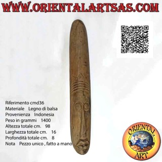 Máscara de demonio de protección natural en madera de balsa, 98 x 16 cm