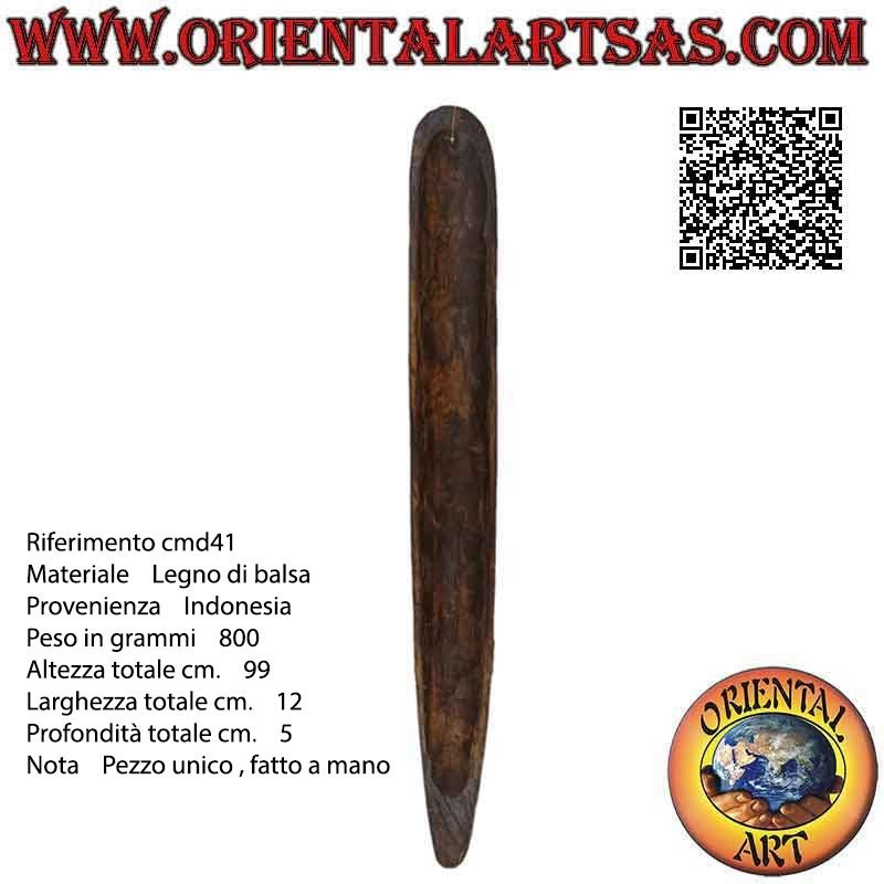 Máscara de un nativo con decoraciones ligeras (escorpión) en madera de balsa, 99 x 12 cm