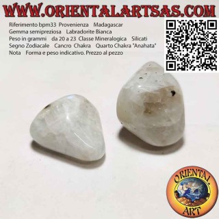 Labradorita blanca aplastada (grande)